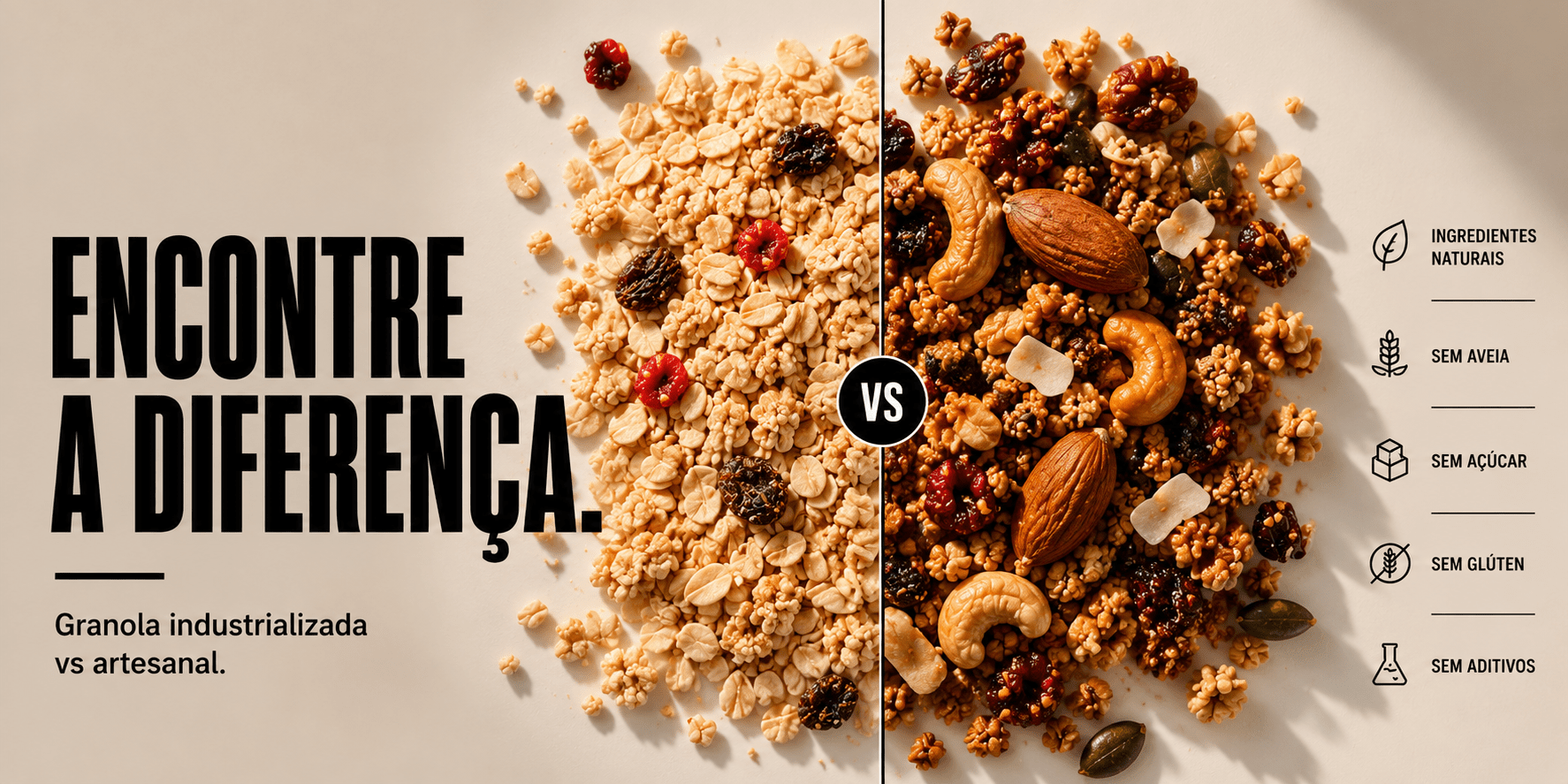 Granola industrializada vs artesanal: entenda as diferenças