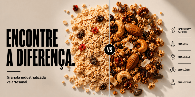 Granola industrializada vs artesanal: entenda as diferenças