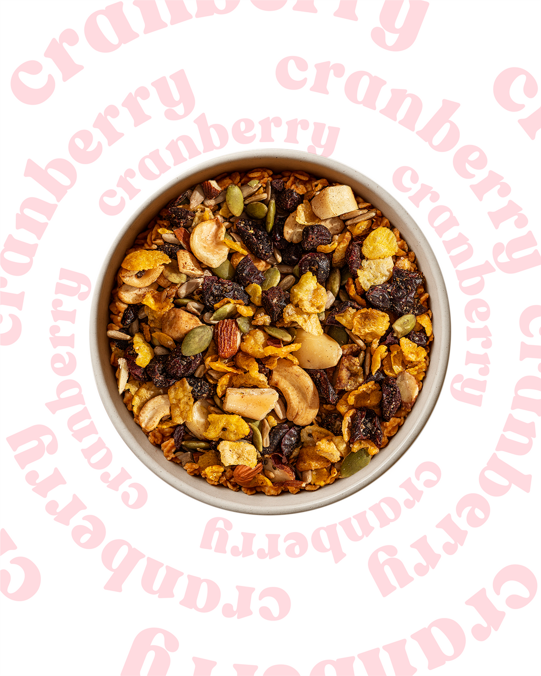 Ingredientes reais da granola Chiva Fit — castanhas e sementes