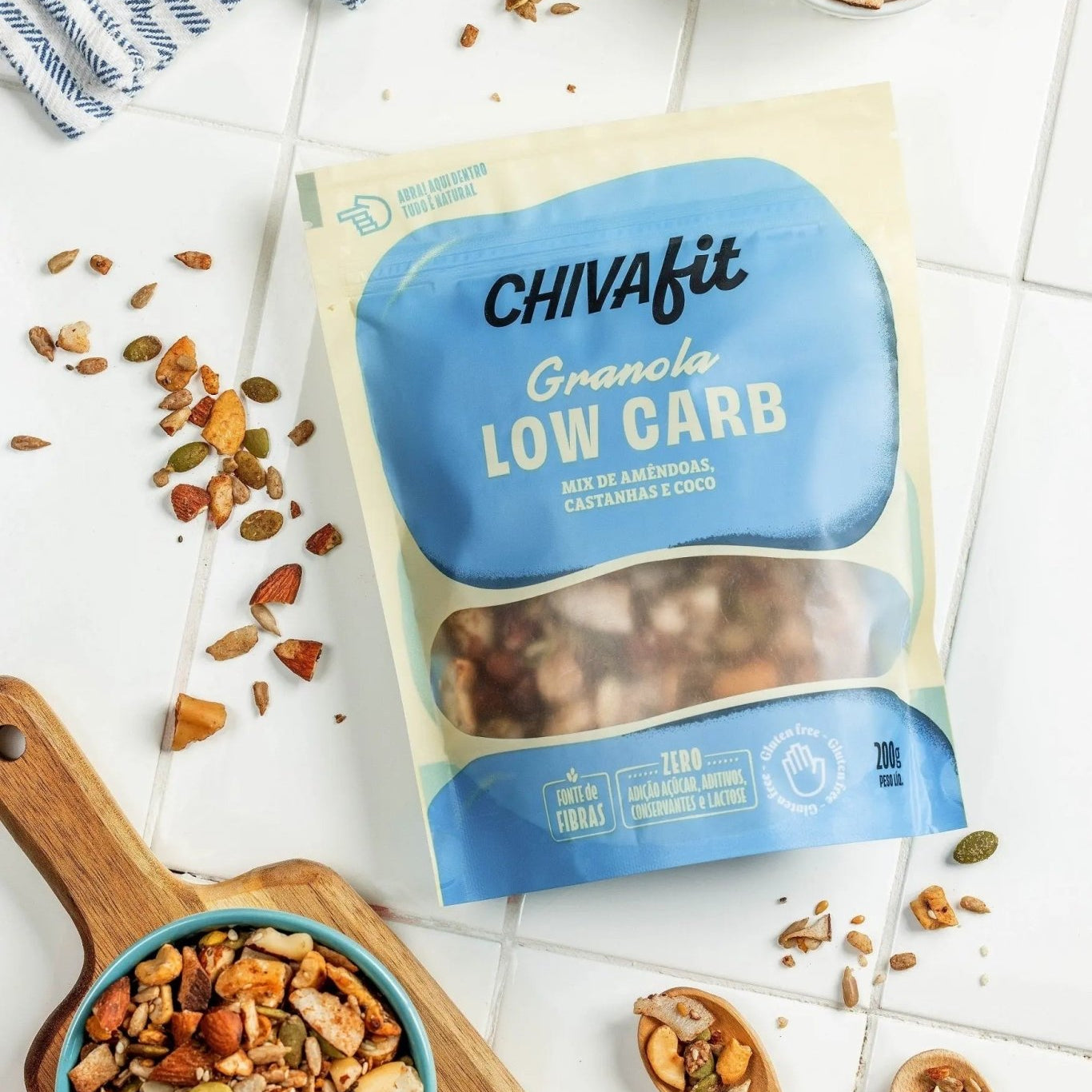 Granola Low Carb sem aveia e sem açúcar Chiva Fit 200g