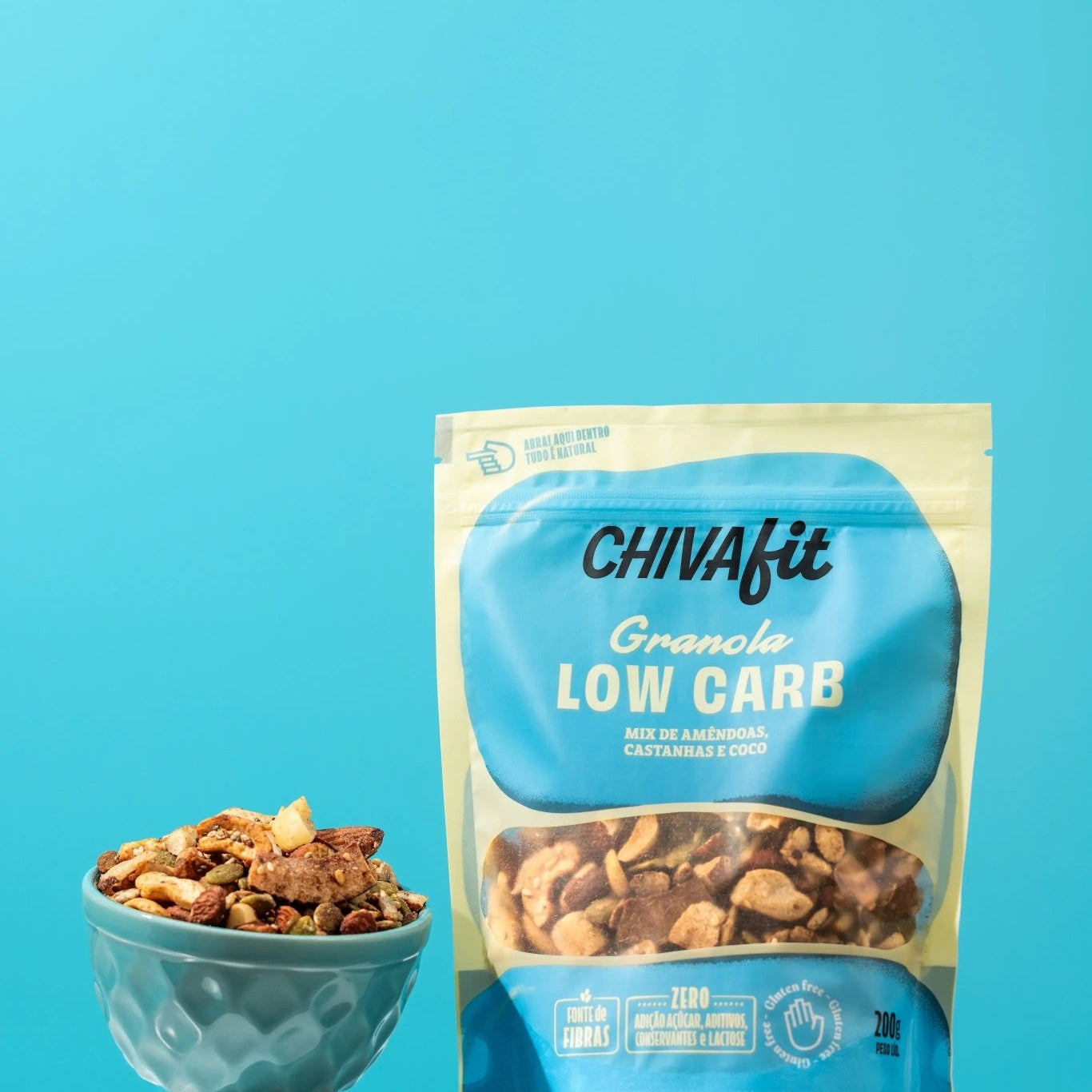 Granola Low Carb sem aveia e sem açúcar Chiva Fit 200g